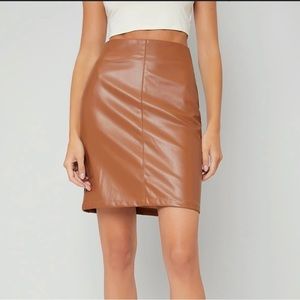 SHEIN faux leather skirt
